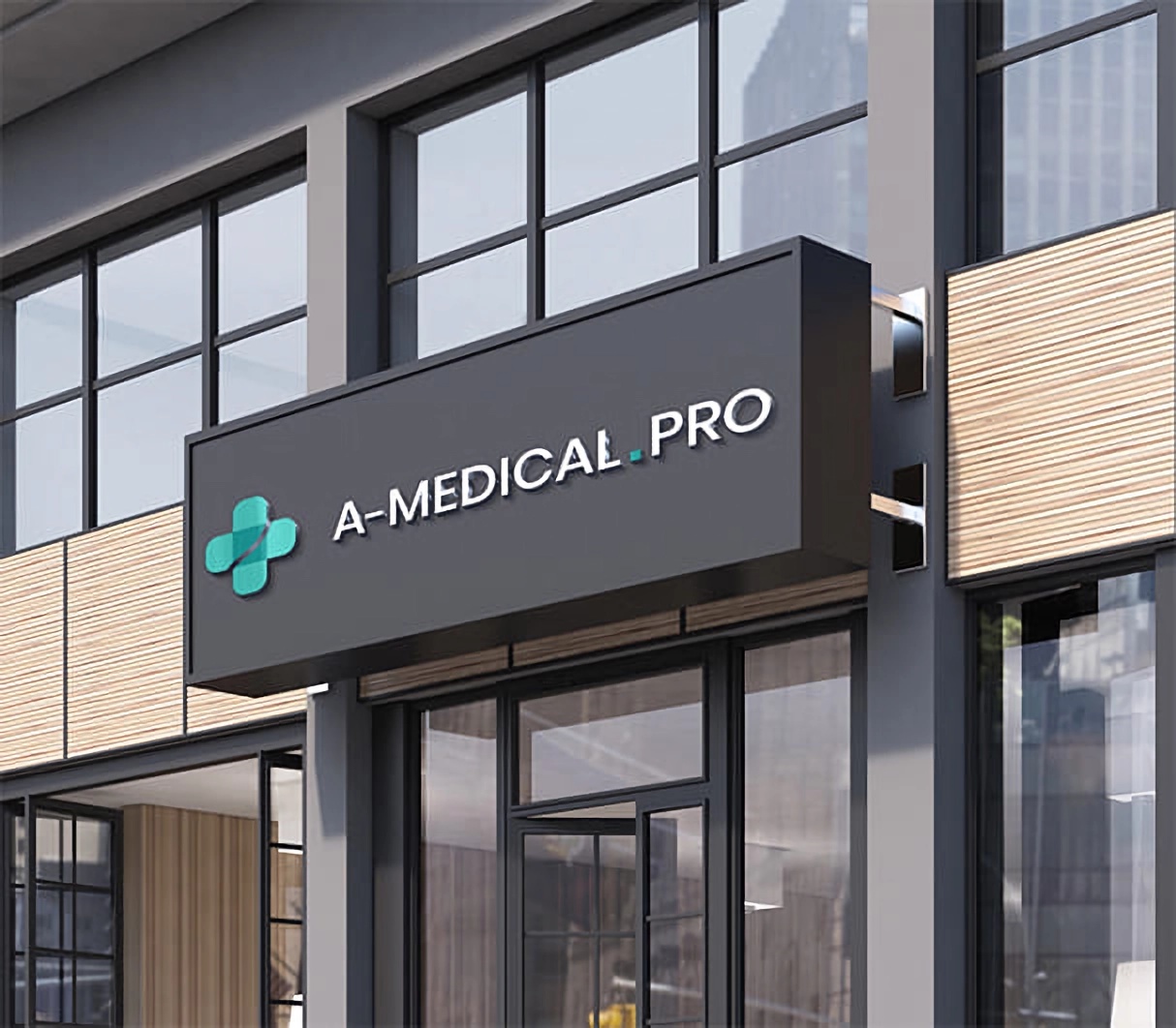 Signboard of the A-Medical.Pro clinic in Kharkiv