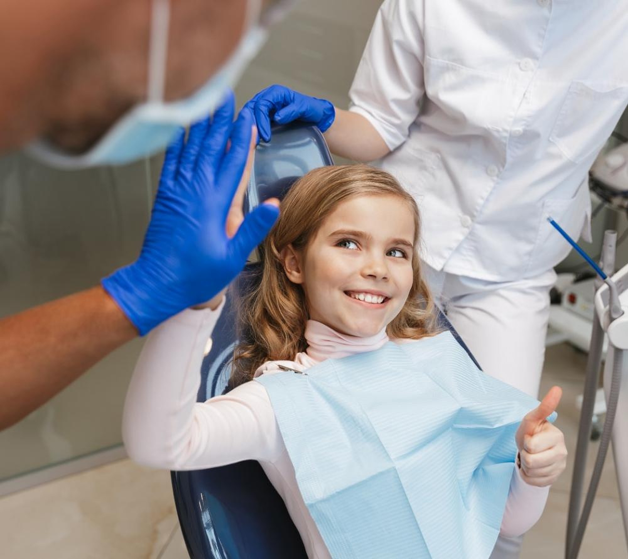 A child at the Granddent Dental Clinic in Odessa Ukraine
